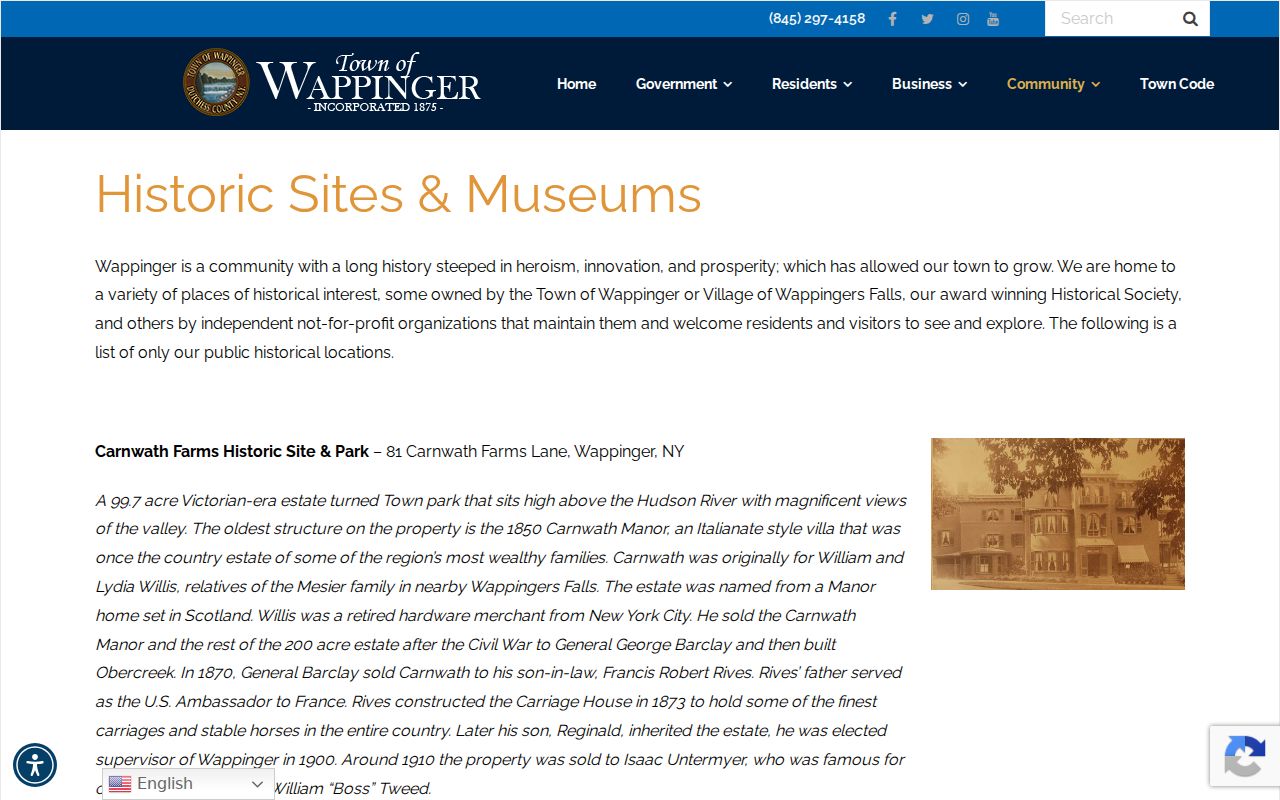 Wappinger city directory historic-sites research context