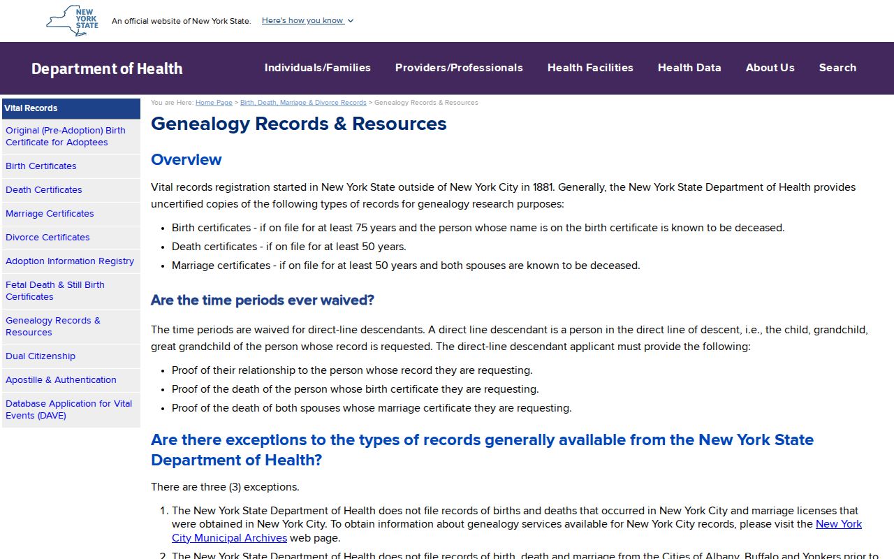 Wappinger resident lookup New York vital genealogy application information