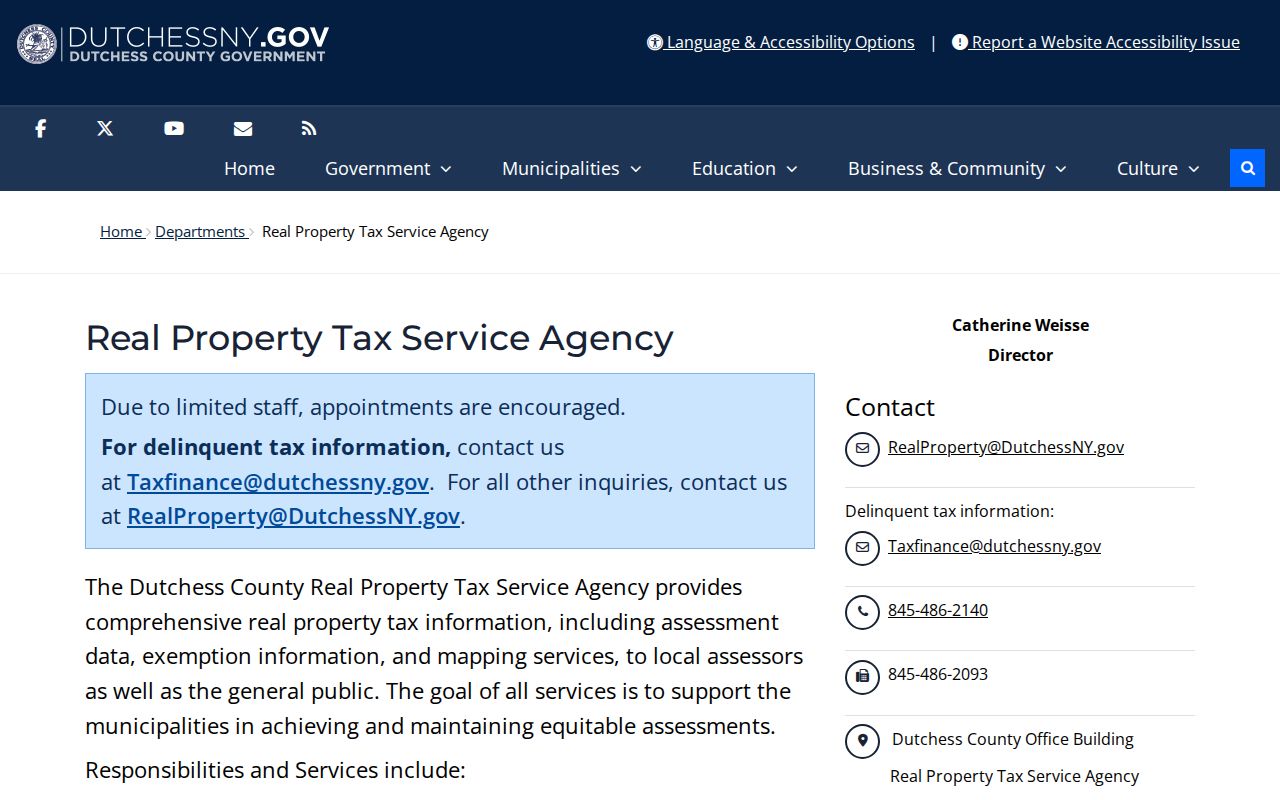 Wappinger ZIP code postal lookup Dutchess Real Property Tax Service
