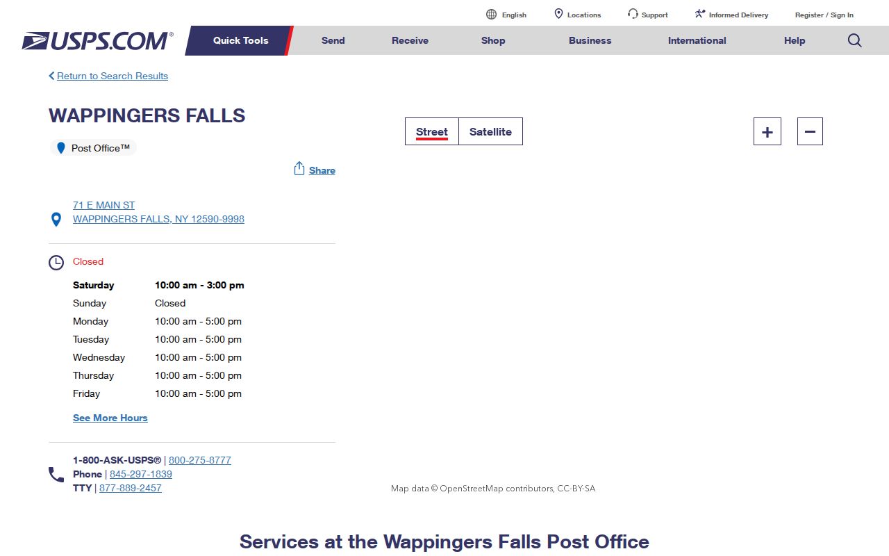 Wappinger ZIP code postal lookup Wappingers Falls Post Office